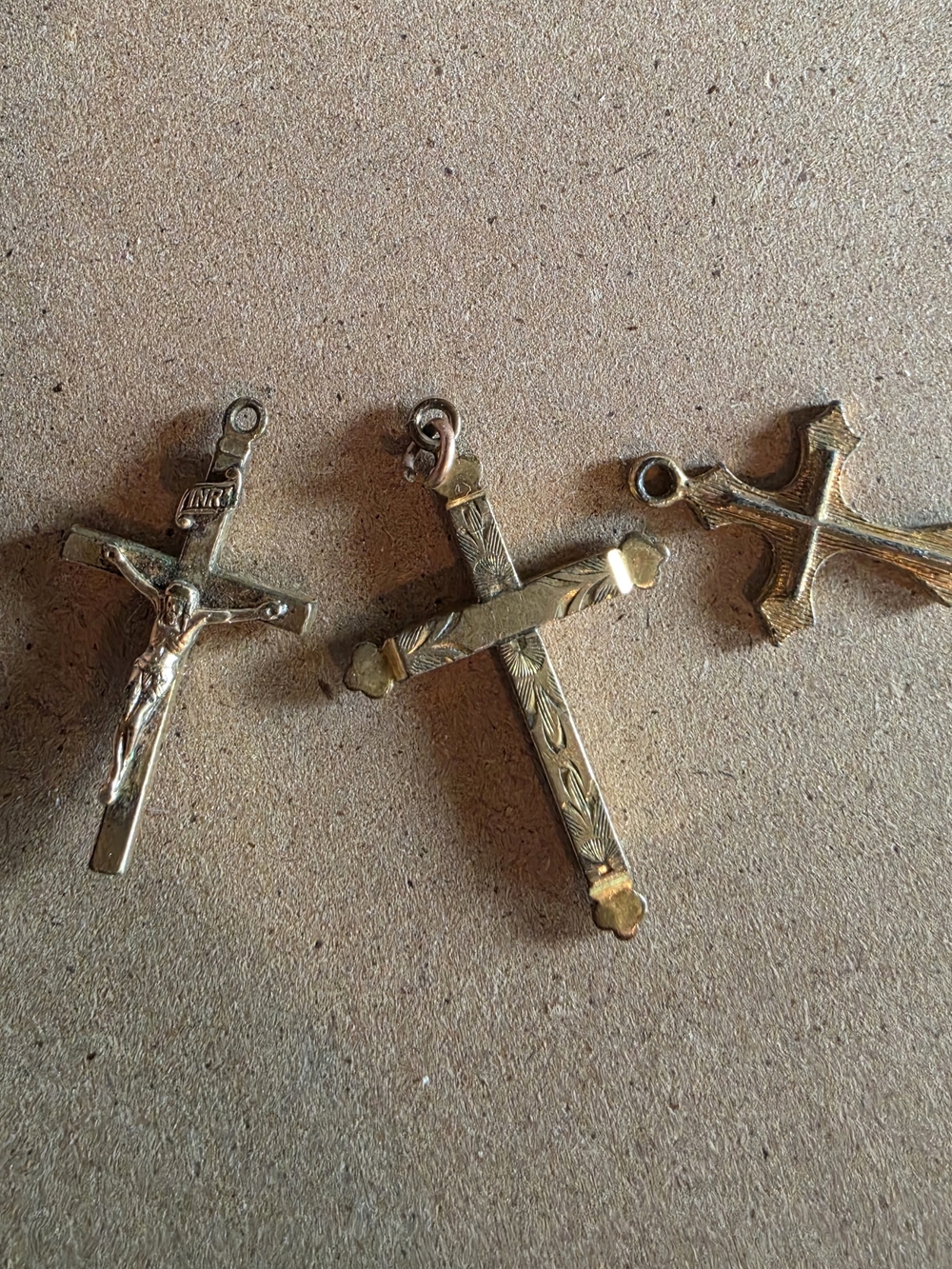 Vintage Gold-Filled Cross Charms Pendants